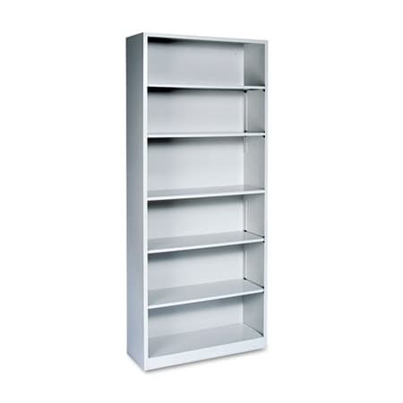Hon HON, Metal Bookcase, Six-Shelf, 34-1/2w X 12-5/8d X 81-1/8h, Light Gray S82ABCQ